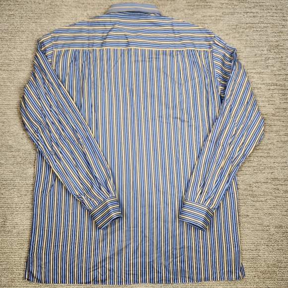 Ermenegildo Zegna Striped Long Sleeve Button Down Soft Smooth Cotton 2XL - Picture 7 of 7